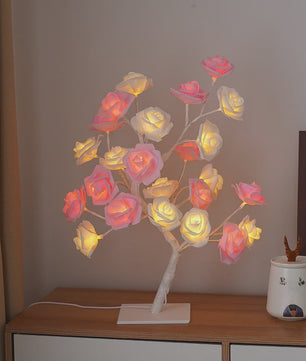 Sfeervolle Rozenboom Tafellamp - Multicolor LED Nachtlampje, USB-Powered Decoratie