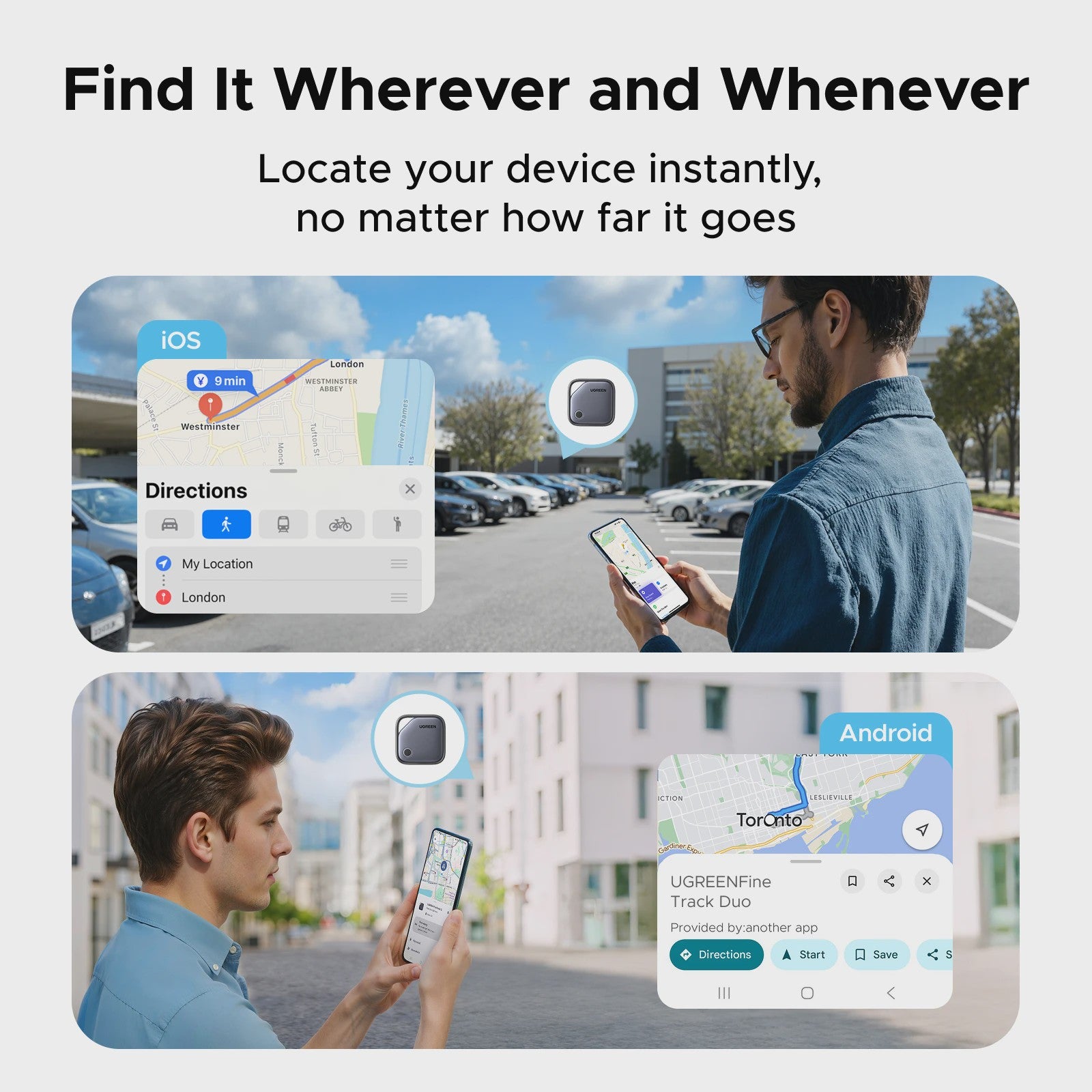 UGREEN Smart Finder Tracker Card: Vind Alles met iOS & Android