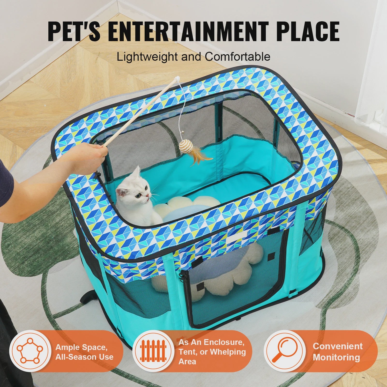 Draagbare Opvouwbare Pet Playpen Tent - Veilig en Waterdicht voor Hond of Kat