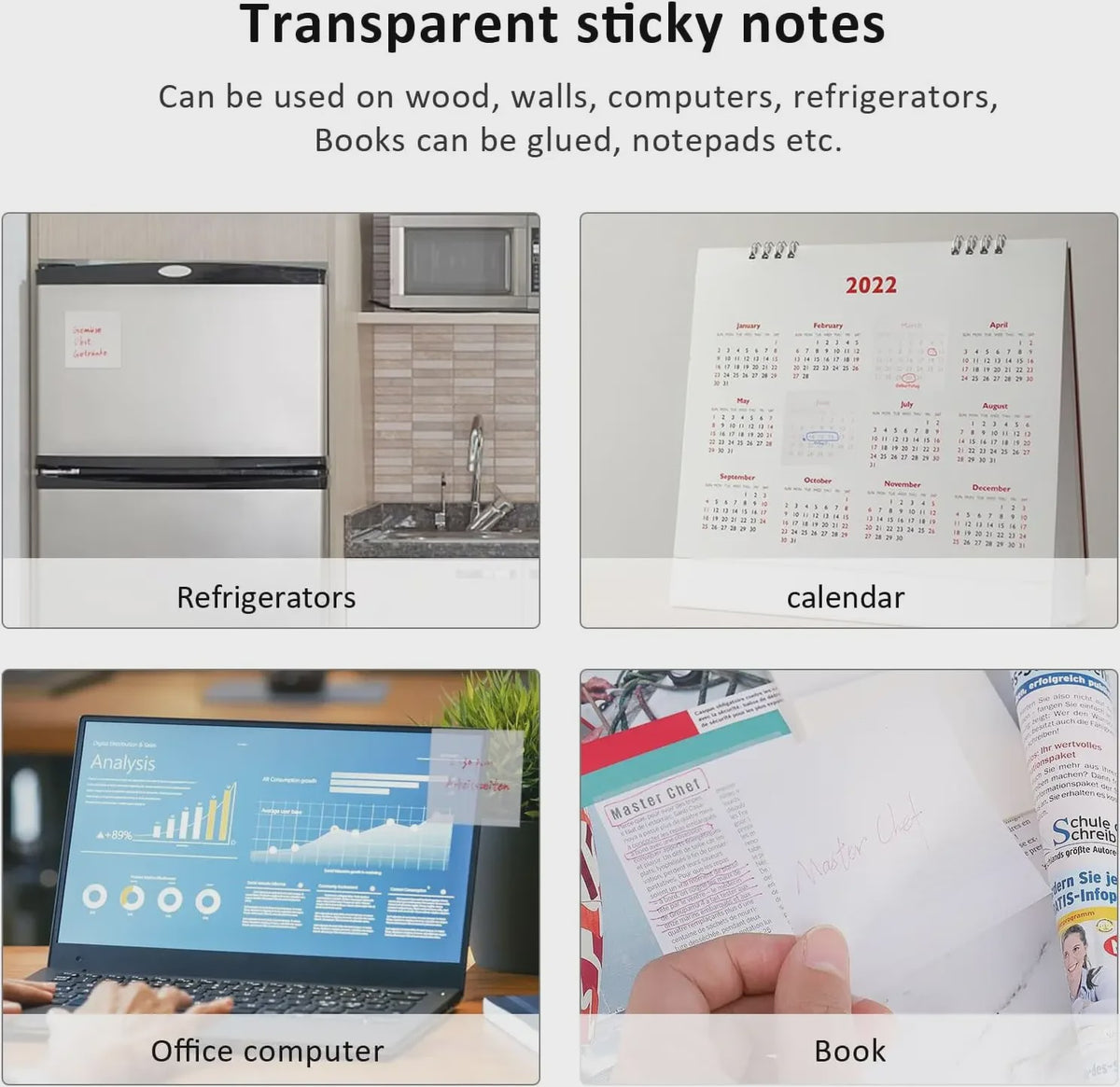 150x Transparante Notitieblokjes - Zelfklevend & Verwijderbaar