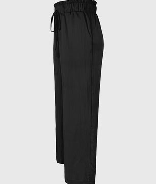 Dames Wijde Pijp Broek met Hoge Taille en Trekkoord - Comfortabel & Stijlvol