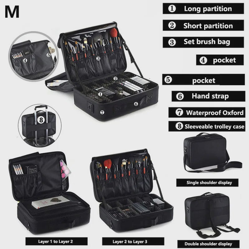 Professionele Make-up Koffer - Grote Capaciteit Reis Organizer voor Cosmetica & Beauty Tools