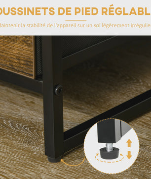 Industrieel Opbergmeubel met Planken en 3 Stoffen Lades - 44x40x155 cm