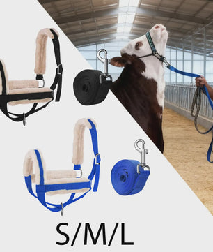 Verstelbare Nylon Halster met Lijn voor Paarden, Koeien, Schapen & Geiten - Dagelijks Gebruik