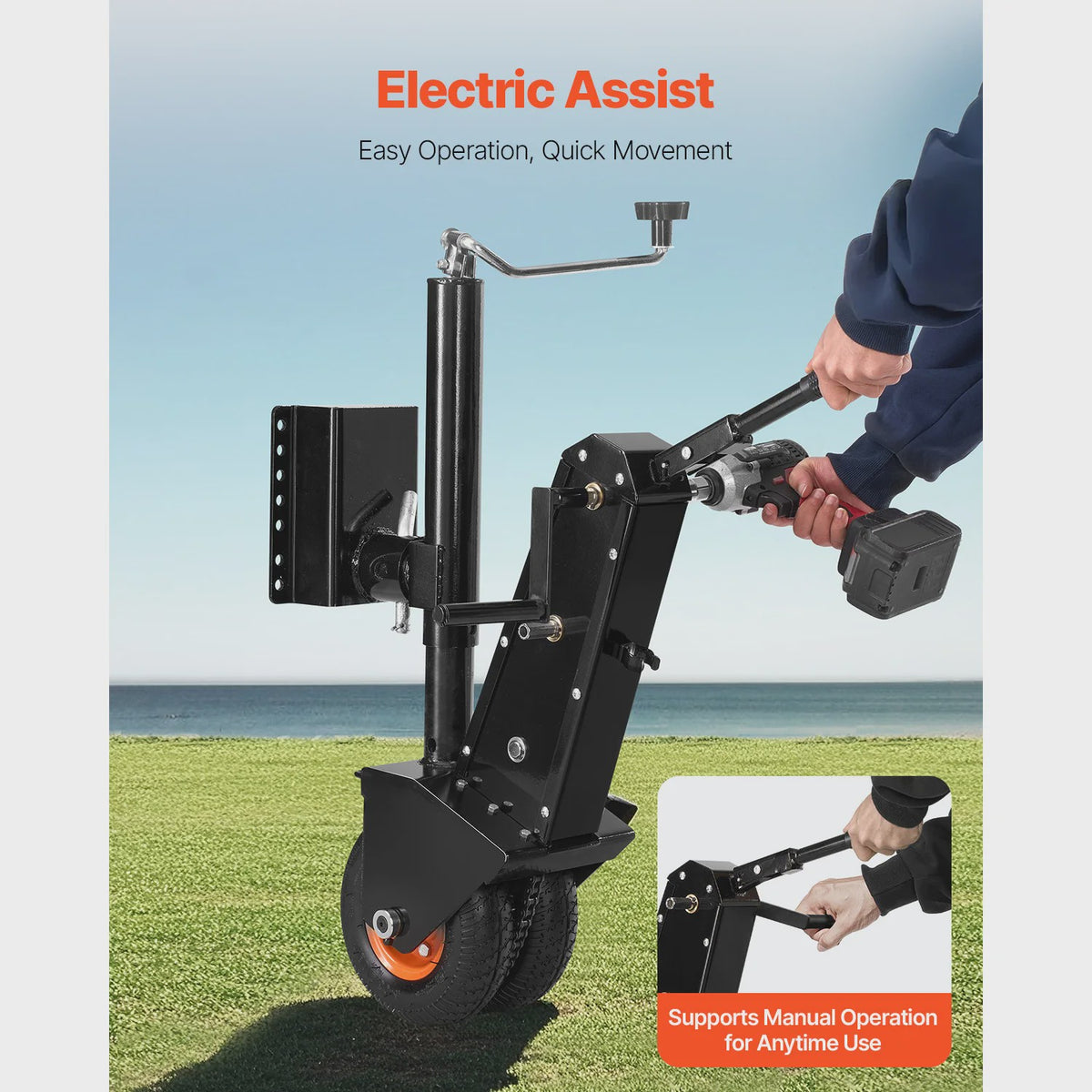 Veelzijdige Boot & Trailer Dolly 500lbs - Verstelbaar 13-23.2 inch - Handmatig of Elektrisch