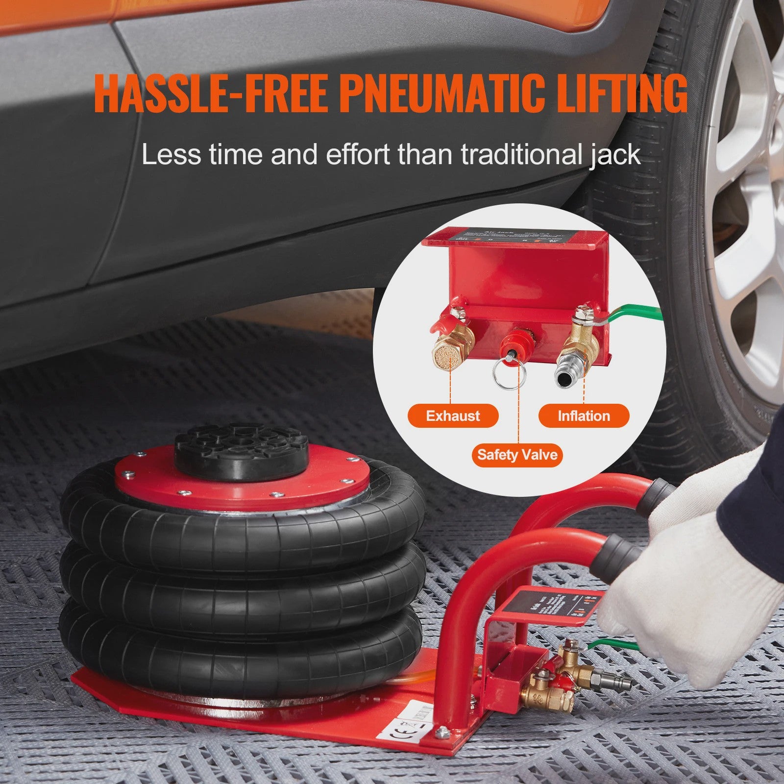 3 Ton Pneumatische Air Jack - Draagbare Autokrik voor Garage Reparaties