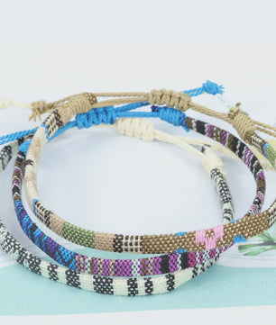 Handgemaakte Boho Anklet Armband - Geweven Stof, Verstelbaar, Beach & Ethnic Stijl