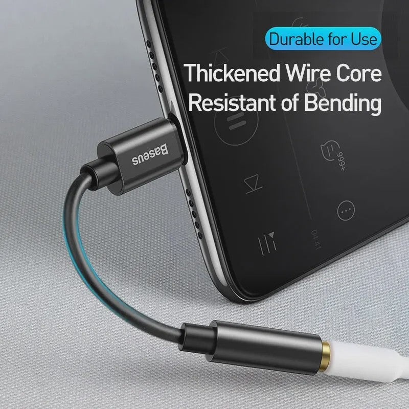 Baseus USB-C naar 3.5mm Audio Adapter Kabel - Hoge Kwaliteit Geluid voor Type-C Telefoons