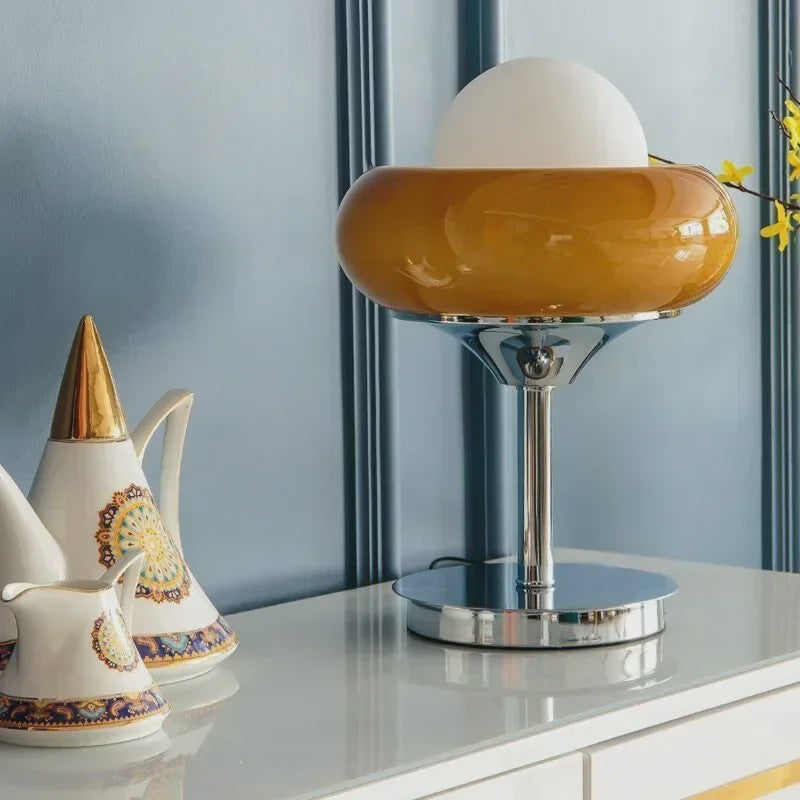 Retro Bauhaus Glas Plafondlamp Oranje Rood - Sfeervolle Verlichting voor Woonkamer & Slaapkamer