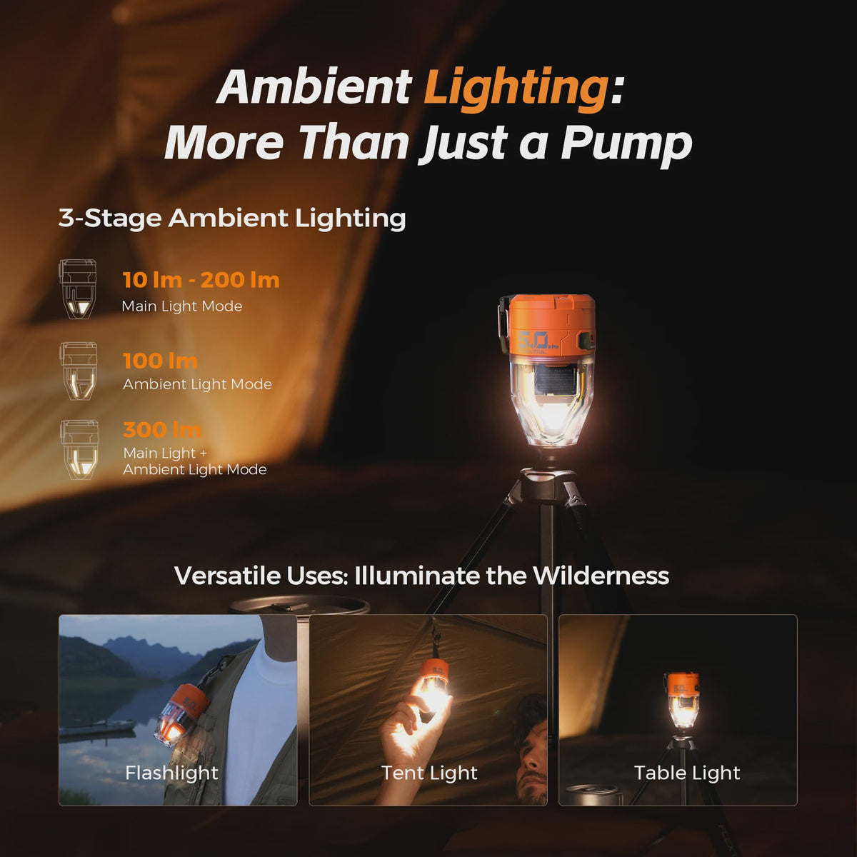 FLEXTAIL MAX PUMP 3: Draagbare Elektrische Luchtpomp met 3-standen Verlichting