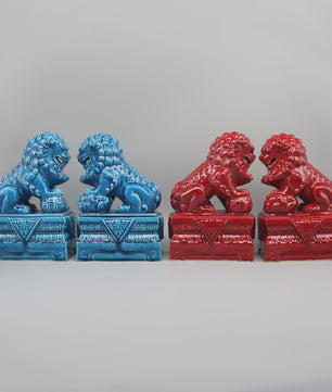 Set van 2 Chinese Foo Dogs Leeuwenbeelden - Keramiek - Woondecoratie