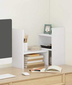 HOMCOM Modulair Bureau Organizer Systeem - 2 Delig, Wit MDF