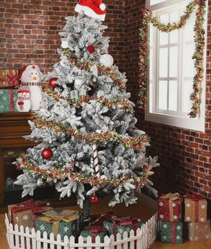 Kerst Slinger met LED Verlichting - Glanzend Metallic Decoratie voor Kerstboom & Huis