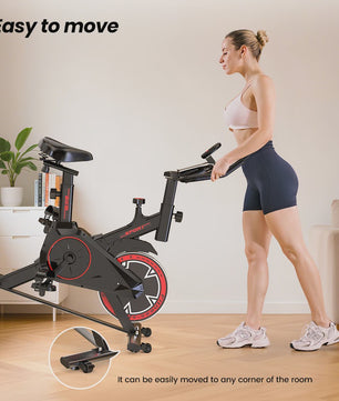 Indoor Hometrainer met 10kg Vliegwiel, Stille Riem Aandrijving en LCD Display
