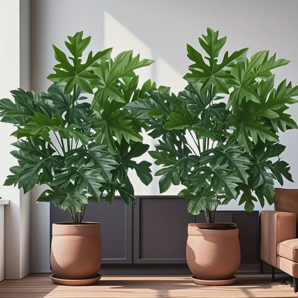 Kunstplant Papayablad - 65cm Kunstmatige Jungle Palmboom voor Huis, Tuin & Feestdecoratie