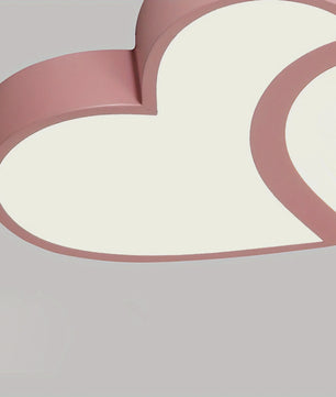 Roze Hart Plafondlamp LED - Dimbare Kinderkamerlamp met Afstandsbediening