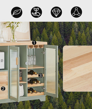 Buffetkast met Glazen Deuren en Lades - Stijlvolle Keuken-, Hal- of Sideboardkast