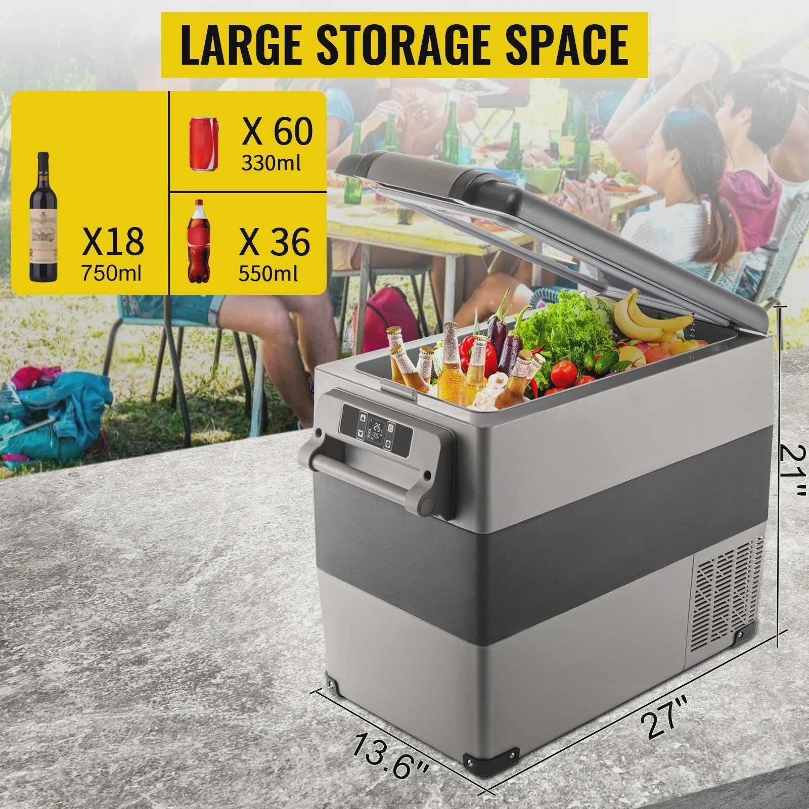 Draagbare Vriezer Koelbox 22-45L - Compressor Koeling voor Auto, Camping & Buiten