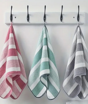 Zachte Gestreepte Handdoek & Badhanddoek Set - Sneldrogend en Absorberend