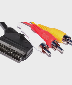 Scart naar 3x RCA & S-Video Adapter met In/Uit Schakelaar - Zwart