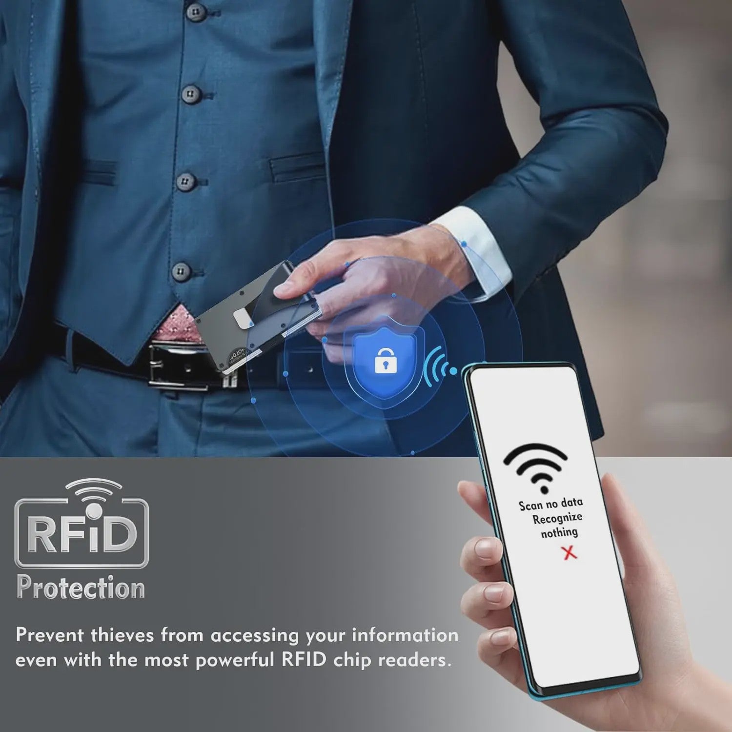 Minimalistische RFID Portemonnee - Slanke Kaarthouder met Geldclip
