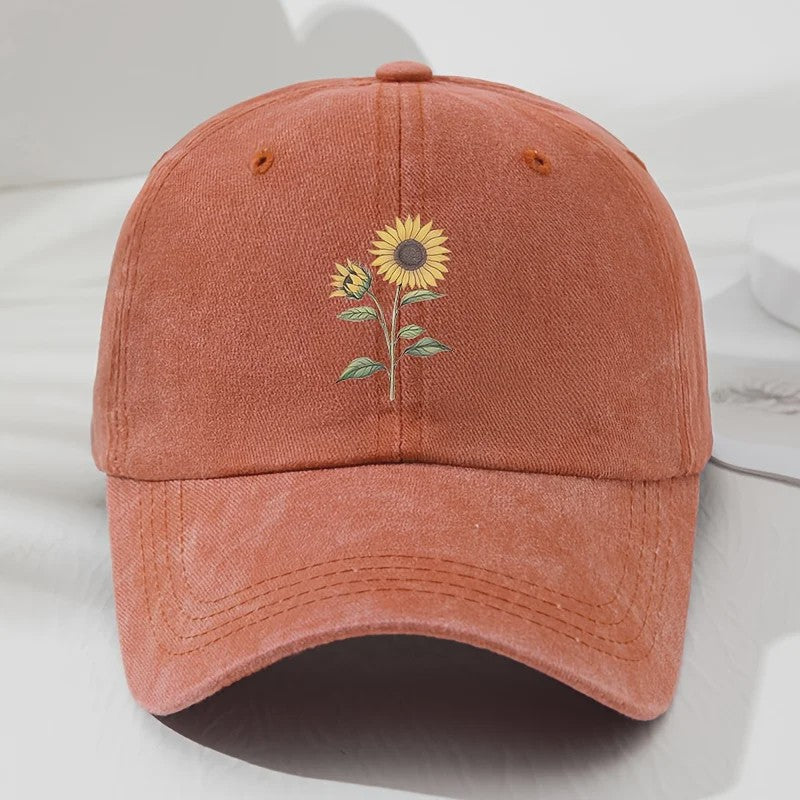 Retro Zonnebloem Baseballpet - Stijlvolle Dad Hat voor Buitenactiviteiten