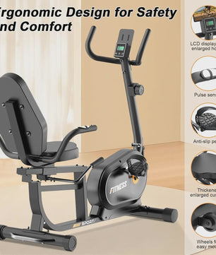 Gartistgo Hometrainer: 5-in-1 Recumbent Fiets met 16 Weerstandsniveaus, Rugleuning & LCD