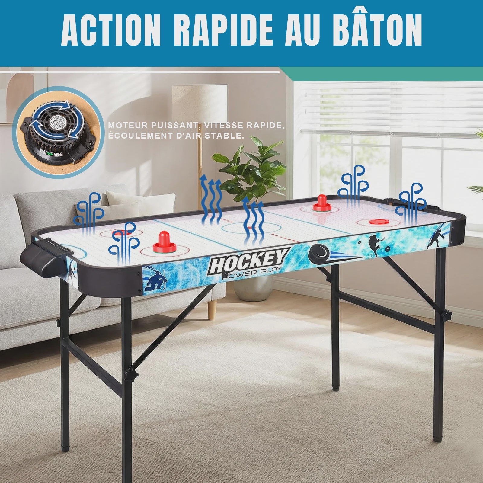 HLC Air Hockey Tafel - Inclusief 2 Paddles & 2 Pucks - Voor Volwassenen en Kinderen
