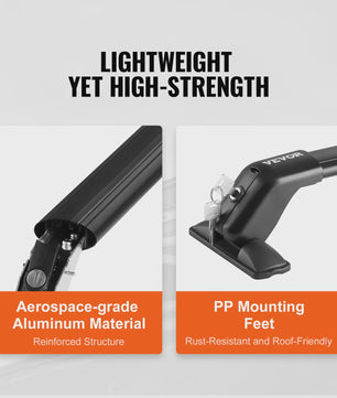 Verstelbare Aluminium Dakdragerset (2 stuks) - 155LBS Capaciteit - Voor Auto's met Kale Dakrand