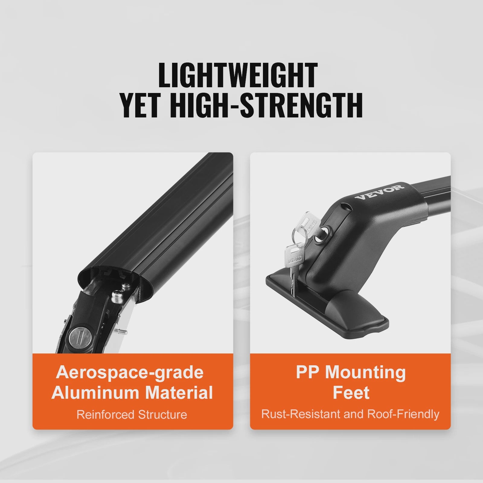 Verstelbare Aluminium Dakdragerset (2 stuks) - 155LBS Capaciteit - Voor Auto's met Kale Dakrand