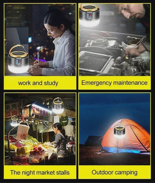 Draagbare LED Campinglamp met Solar & USB Opladen - Waterdicht en Krachtig