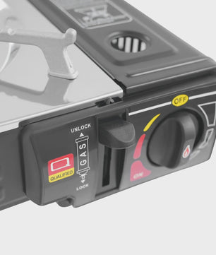2-in-1 Camping Gasfornuis met Grillplaat - Compact & Draagbaar