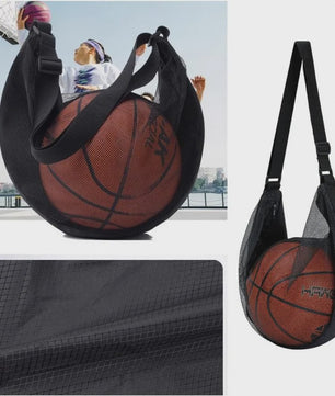 Sportbal Tas Mesh - Crossbody Balhouder voor Basketbal, Voetbal, Volleybal