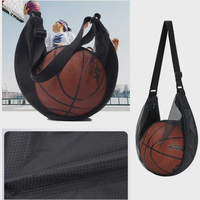 Sportbal Tas Mesh - Crossbody Balhouder voor Basketbal, Voetbal, Volleybal