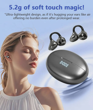 UYUXIO Clip-On Oordopjes met Microfoon - IPX7 Waterdicht & Bluetooth 5.4 voor Sport
