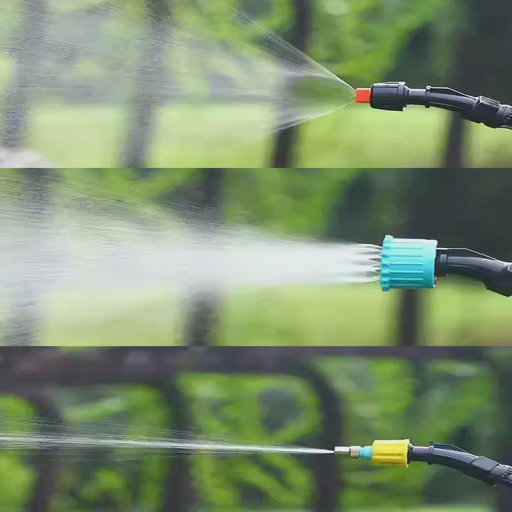 Elektrische Tuinsproeier met Telescoopsteel & 3 Mondstukken - Draagbaar