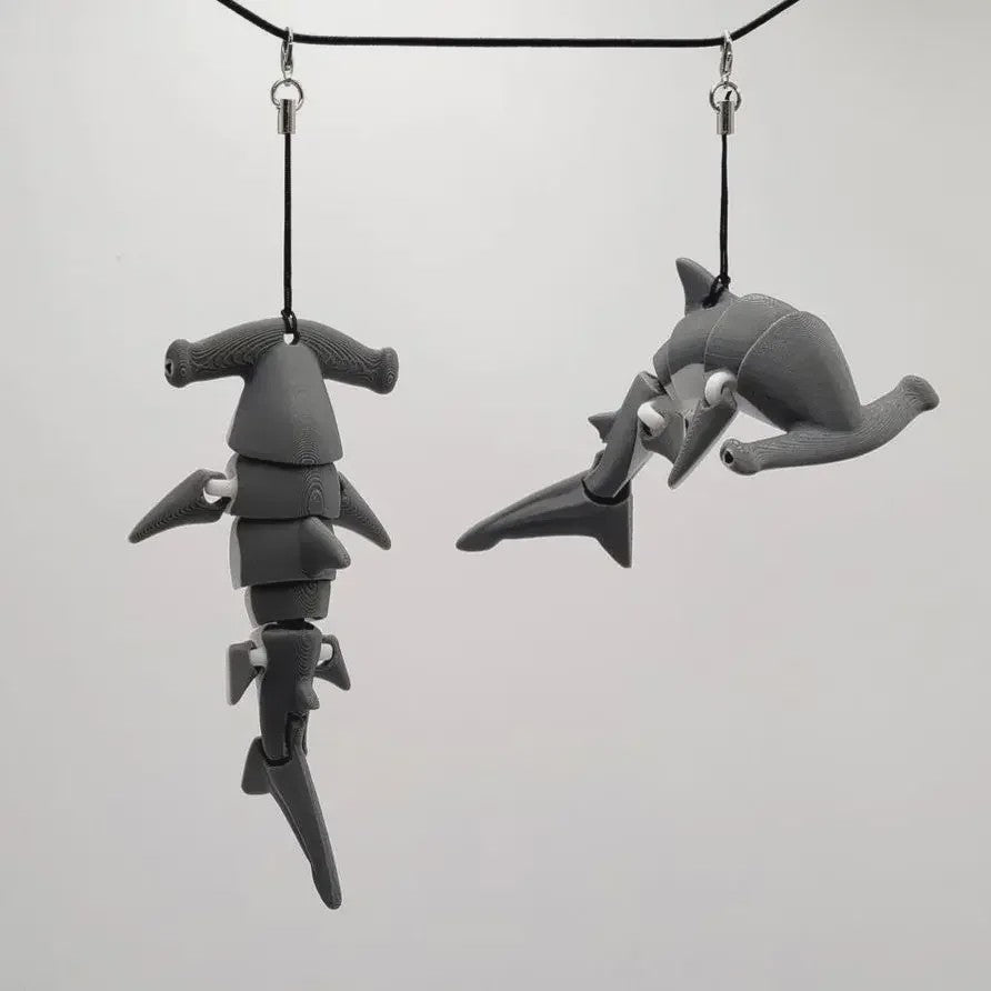 Flexibele Hamerhaai Sleutelhanger - 3D Verstelbare Haai Decoratie