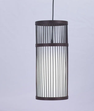 Sfeervolle Bamboe Hanglamp 18x42cm - Chinese Stijl Plafondlamp voor Woonkamer & Eetkamer