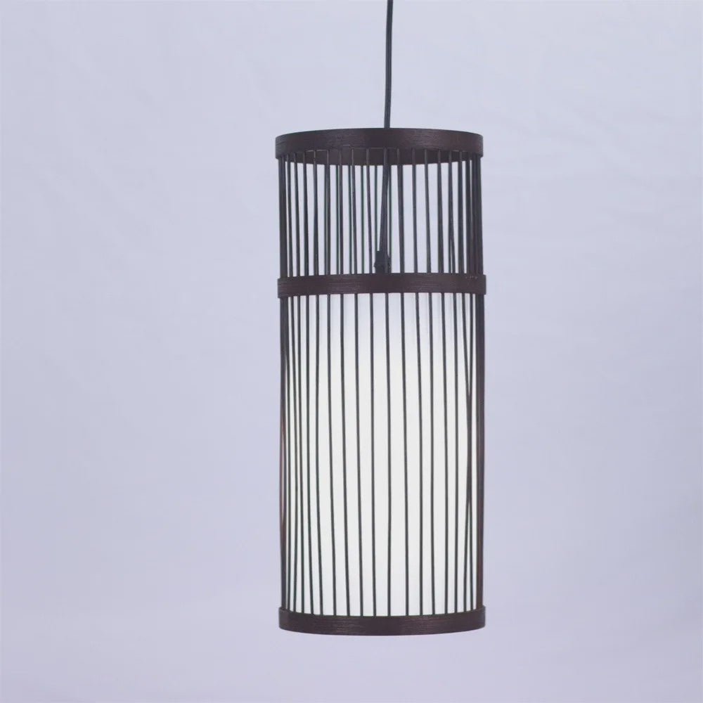 Sfeervolle Bamboe Hanglamp 18x42cm - Chinese Stijl Plafondlamp voor Woonkamer & Eetkamer