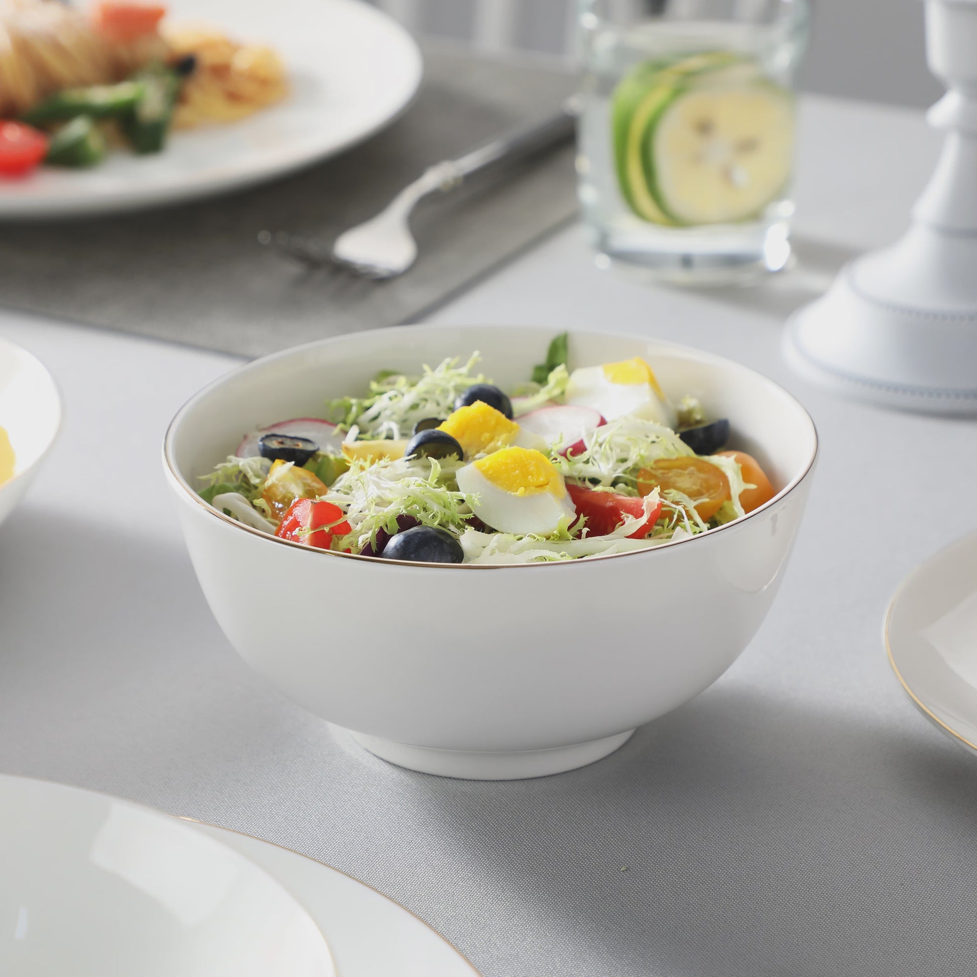 MALACASA Nordic 32-delig Wit Bone China Servies met Gouden Rand