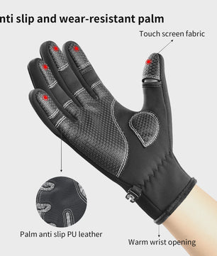 Warme Fleece Handschoenen met Touchscreen - Waterdicht & Winddicht voor Fietsen, Vissen en Buitenactiviteiten
