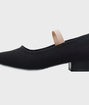 Zwarte Canvas Dansschoenen voor Dames met 2.5 cm Hak - Podium & Ballet