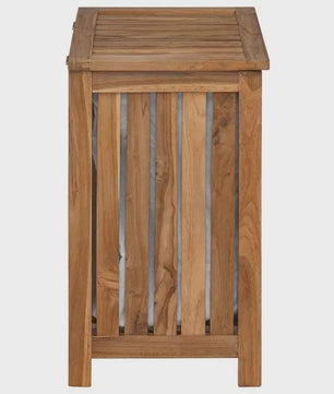 Natuurlijke Teak Houten Was Mand 50x35x60cm met Deksel - Badkamer Opbergmeubel