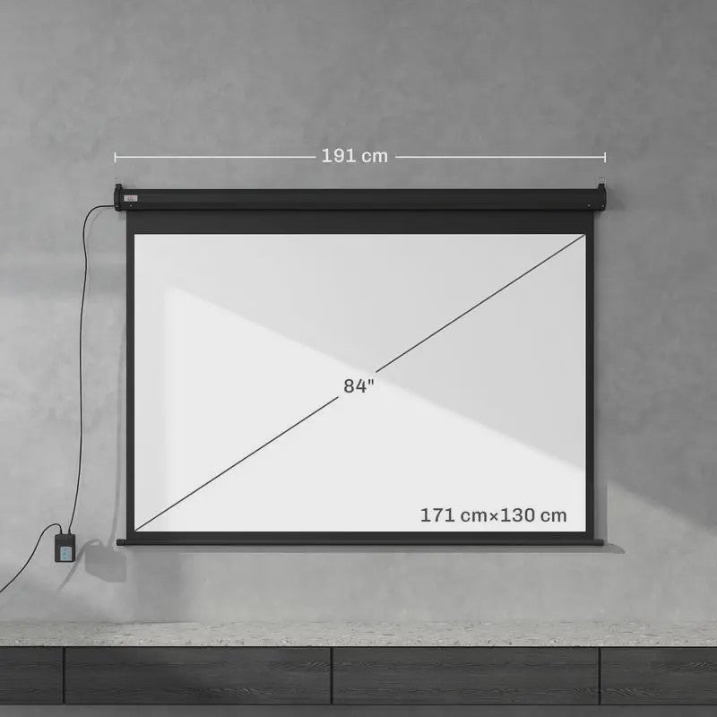 Elektrisch Projectiescherm 84 Inch 4:3 - 171x130 cm - Inclusief Afstandsbediening