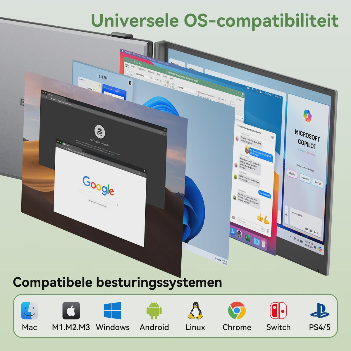 Blackview DCM8 Pro Triple Laptop Screen Extender - 15.3" FHD IPS Uitbreiding