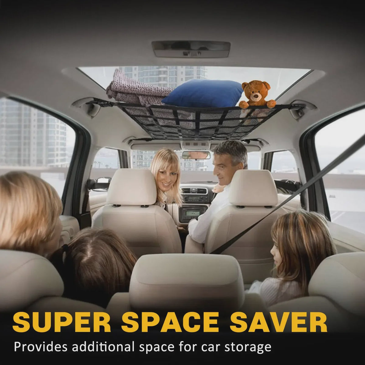 Universele Dak Opbergnet voor Auto - 90x65cm - Anti-doorzakken - Organiseer Bagage in SUV/Van