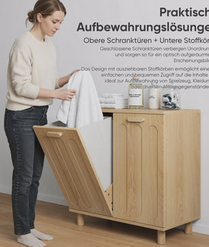 Modern Minimalistisch Opbergkastje met Verborgen Opbergruimte - Multifunctioneel voor Badkamer & Wasruimte