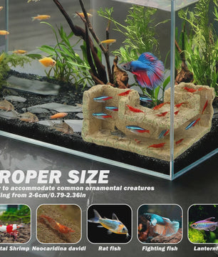 Aquarium Hoek Verbergplaats Tunnel - Decoratie voor Vissen en Garnalen