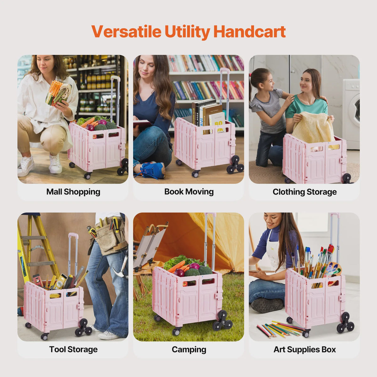 Opvouwbare Traplift Kar met 10 Wielen - 68kg Draagvermogen