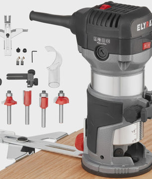 Elektrische Handfrees 710W - Variabele Snelheid & 5 Bitjes voor Houtbewerking